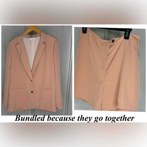 NWOT- Women’s June & Hudson peachy-pink color blazer and matching Shorts - Picture 1 of 4